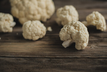 fresh cauliflower on the table, healthy food
