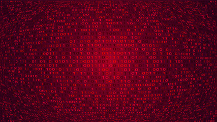 Abstract technology binary code red background with numbers