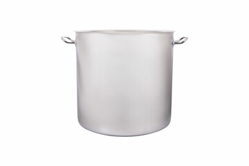 Steel pots on a white background
