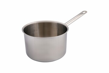 Steel pots on a white background
