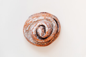 Sweet bun roll swirl isolated over white background