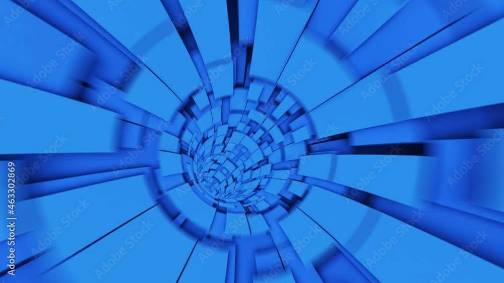 Poster tunnel animation. wormhole through space and time. motion graphic 4k flying into digital technologic