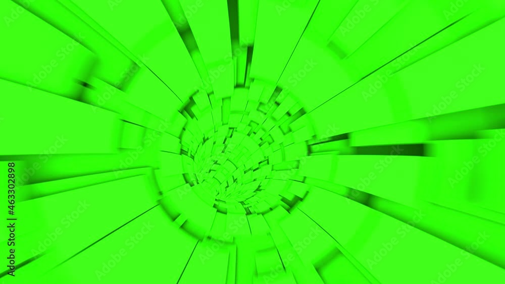 Poster tunnel animation. wormhole through space and time. motion graphic 4k flying into digital technologic
