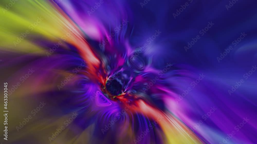 Poster flight through abstract sci-fi multicolored tunnel. abstract energy tunnel in space. tunnel in outer