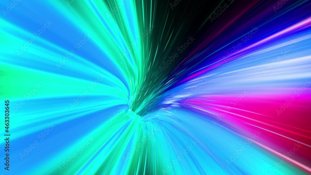 Poster wormhole through time and space, warp through science fiction. abstract jump in space in hyperspace.