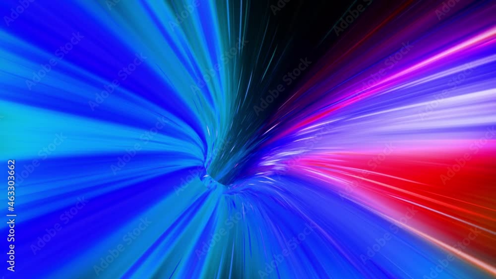 Poster wormhole through time and space, warp through science fiction. abstract jump in space in hyperspace.