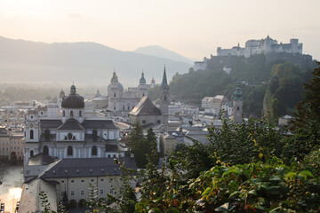 Salzburg castle in the evening time, Austria