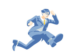 スーツで走るビジネスマン