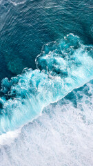 Huge ocean wave during storm. Sea water background in rough conditions. Pacific ocean waves in frenh polynesia.