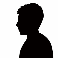 a boy head silhouette vector
