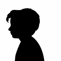 a boy head silhouette vector