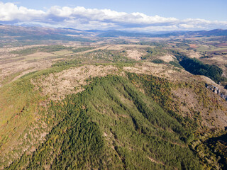 Fototapeta na wymiar Aerial view of Nishava river gorge, Balkan Mountains, Bulgaria