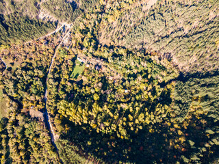 Aerial view of Nishava river gorge, Balkan Mountains, Bulgaria