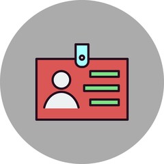 ID Card Filled Linear Vector Icon Design