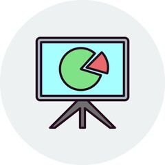 Pie Chart Filled Linear Vector Icon Design
