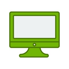 Monitor Screen Filled Linear Vector Icon Design