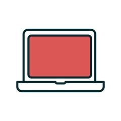 Laptop Filled Linear Vector Icon Design