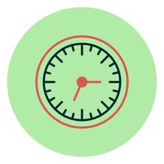 Wall Clock Filled Linear Vector Icon Design