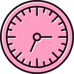 Wall Clock Filled Linear Vector Icon Design