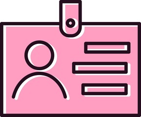 ID Card Filled Linear Vector Icon Design