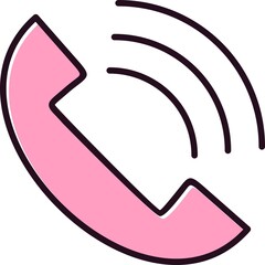 Phone Call Filled Linear Vector Icon Design