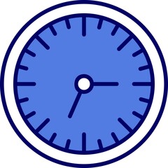Wall Clock Filled Linear Vector Icon Design