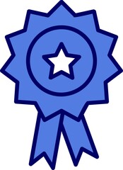 Badge Filled Linear Vector Icon Design