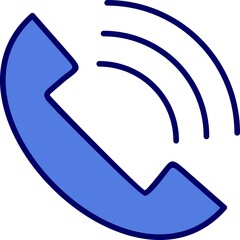 Phone Call Filled Linear Vector Icon Design
