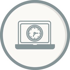 Laptop Screen Filled Linear Vector Icon Design