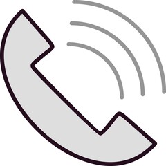 Phone Call Filled Linear Vector Icon Design