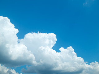 Naklejka na ściany i meble Sunny day with white clouds