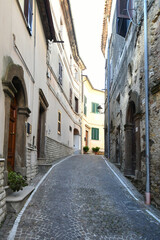 Fototapeta na wymiar A narrow street of Ripi, a medieval town of Lazio region, Italy.