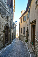 A narrow street of Ripi, a medieval town of Lazio region, Italy.