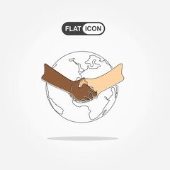 Stop racism Us. Black Lives Matter. Human rights of black people. Flat vector illustration.