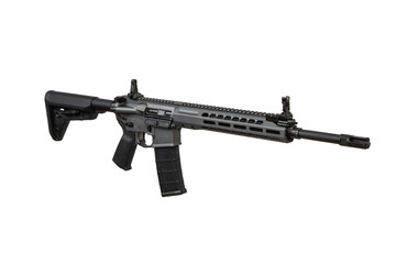 Modern automatic rifle isolated on white. Weapons for police, special forces and the army....