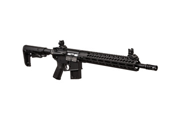 Modern automatic rifle isolated on white. Weapons for police, special forces and the army....
