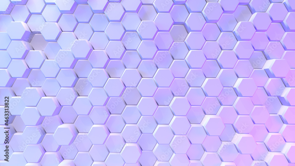 Poster abstract hexagon geometric background - 3d render design