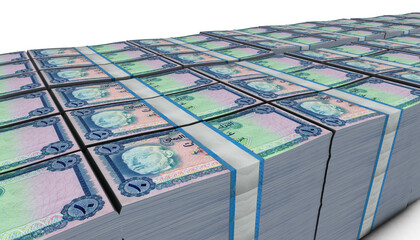 3D Pile of 10 Yemen Arab Republic Rials Money banknote