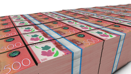 3D Pile of 500 Nicaragua Cordobas Money banknote