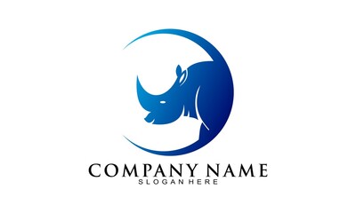 Luxury wild rhino head vector logo