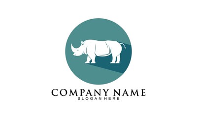 Wild rhino nature icon logo