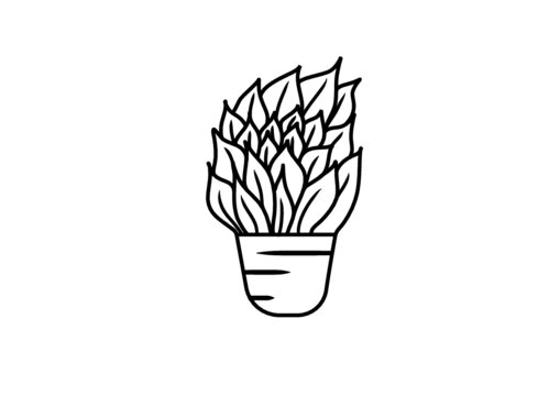 houseplants in pots vector illustration