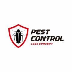 pest control with shield logo concept. design template, vector illustration.