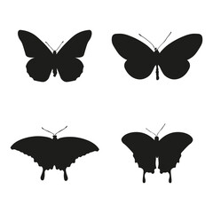 illustration vector silhouette shape of butterfly, very suitable for flyer design, web design or as an object insert, or just a vector collection, also very suitable for flying animal themed designs