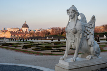 Belvedere palace in the Austrian capital of Vienna in a snowless winter