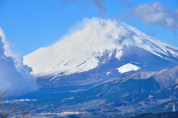 丹沢の大野山より　雲湧く富士山
