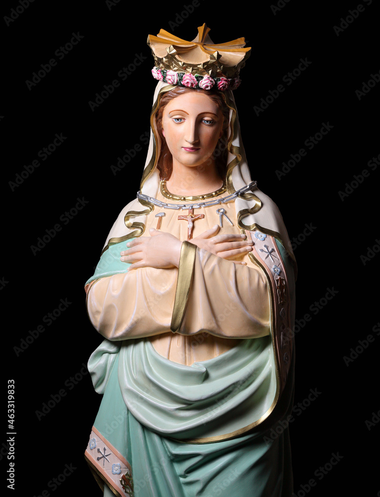 Wall mural Antique medieval church statue of Mother Maria