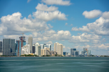 Fototapeta na wymiar Coastal cityscape Brickell Miami FL USA