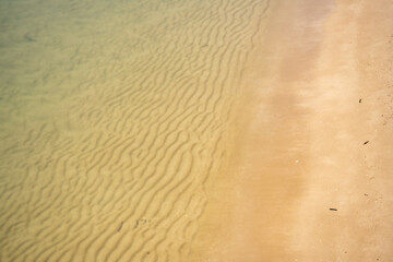 Aerial photo clean tranquil beach