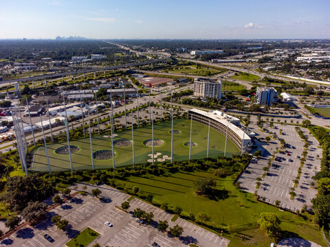 Aerial photo of Topgolf Miami Gardens FL USA